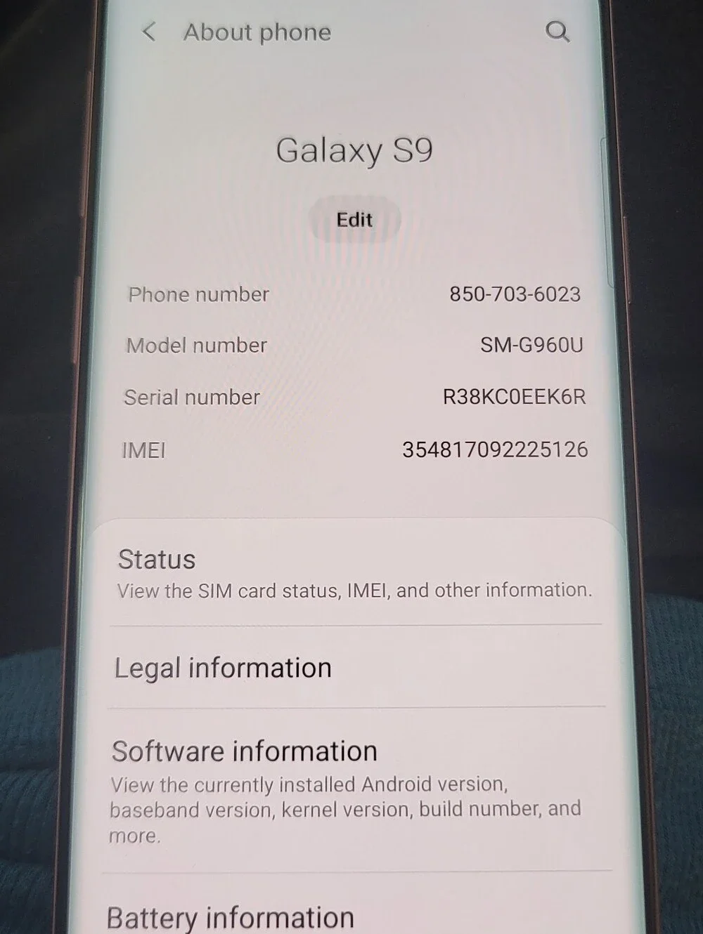 Samsung Galaxy S9 SM-G960U 64GB Unlocked Smartphone Lilac Purple